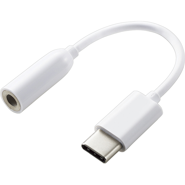 Type-C - 4極イヤホン端子変換ケーブル/ホワイト