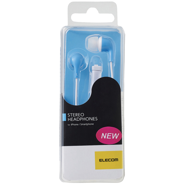 ステレオヘッドホン(マイク付)/カナル/CN300/ブルー