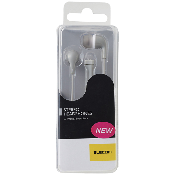 ステレオヘッドホン(マイク付)/カナル/CN300/グレー