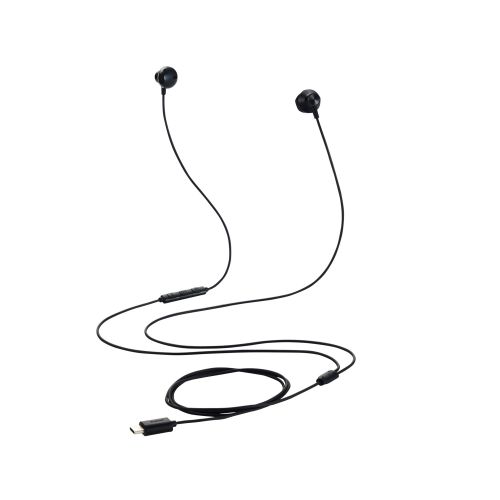 有線イヤホン/USB Type-C/高耐久/セミオープン/14.2mmドライバ/ブラック