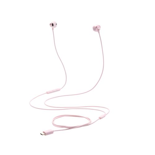 有線イヤホン/USB Type-C/高耐久/セミオープン/14.2mmドライバ/ピンク