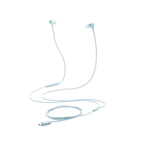 有線イヤホン/USB Type-C/高耐久/カナル/10mmドライバ/ブルー