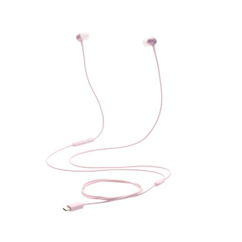 有線イヤホン/USB Type-C/高耐久/カナル/10mmドライバ/ピンク