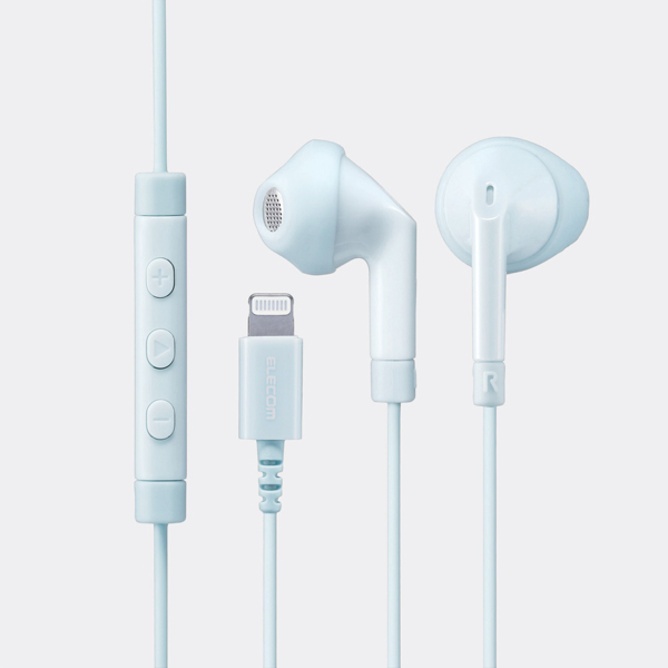 ステレオヘッドホン(マイク付)/セミオープン型/Lightning/13.6mmドライバ/FAST MUSIC/F10I/ブルー
