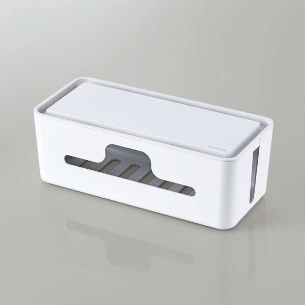 多機能ケーブル収納ボックス/スタンド付/小/ホワイト