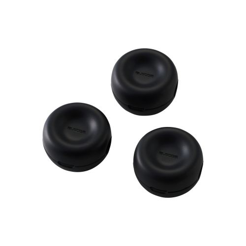 ケーブルホルダー/回転機能/粘着式/クリップ固定/3個入り/ブラック