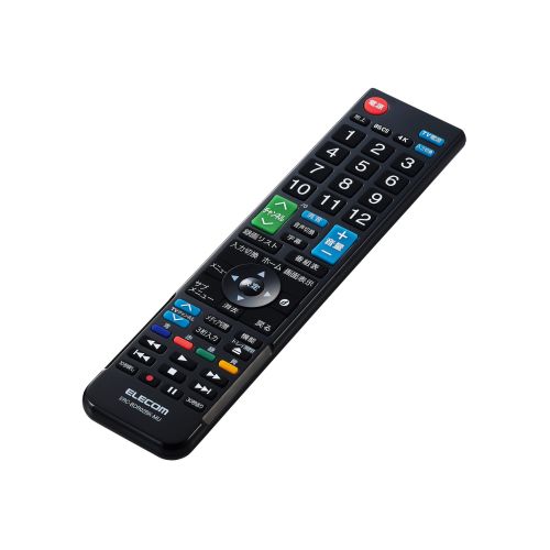 かんたんレコーダー用リモコン/4メーカー対応/ブラック