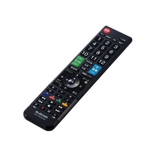 かんたんTVリモコン/12メーカー対応/ブラック