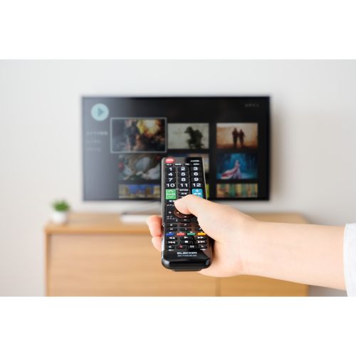 かんたんTVリモコン/12メーカー対応/ブラック