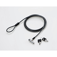 セキュリティワイヤー/超小型シリンダー錠/首振り90度/ヘッド部360度回転/マスターキー仕様