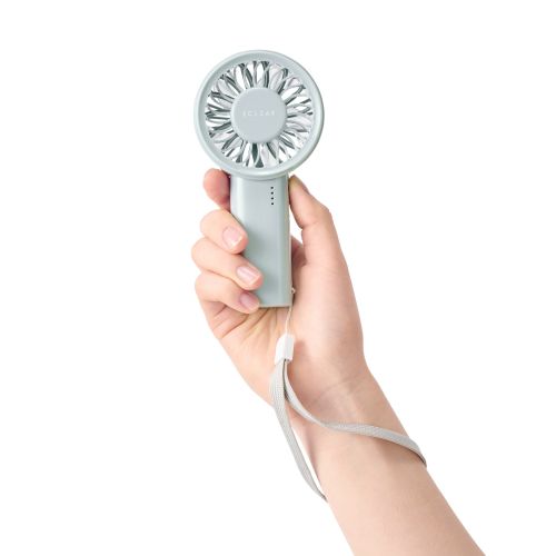 ハンディファン/リチウムイオン電池/5段階調整/コンパクトモデル/ストラップ付/USB Type-C充電/グリーン