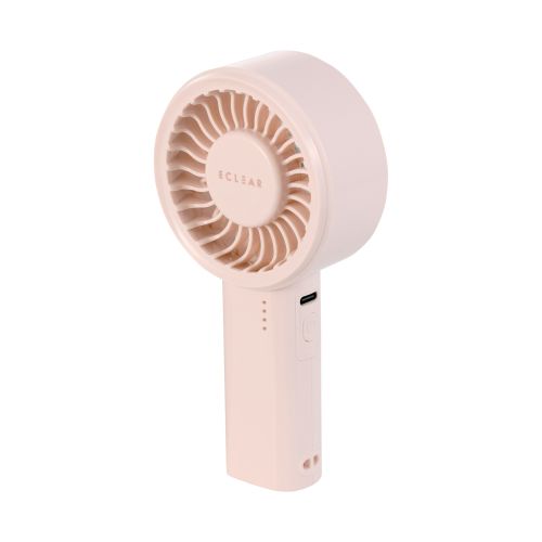 ハンディファン/リチウムイオン電池/5段階調整/コンパクトモデル/ストラップ付/USB Type-C充電/ピンク