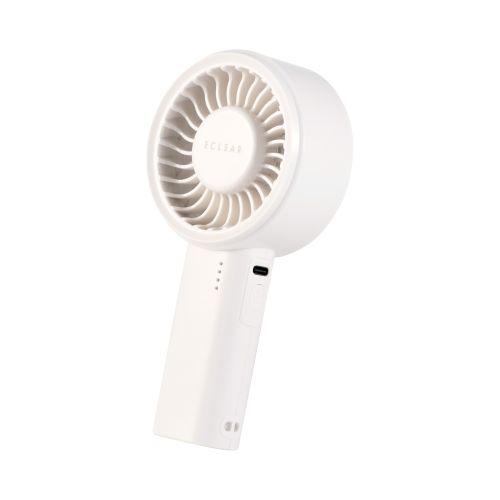 ハンディファン/リチウムイオン電池/5段階調整/コンパクトモデル/ストラップ付/USB Type-C充電/ホワイト