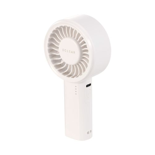 ハンディファン/リチウムイオン電池/5段階調整/コンパクトモデル/ストラップ付/USB Type-C充電/ホワイト