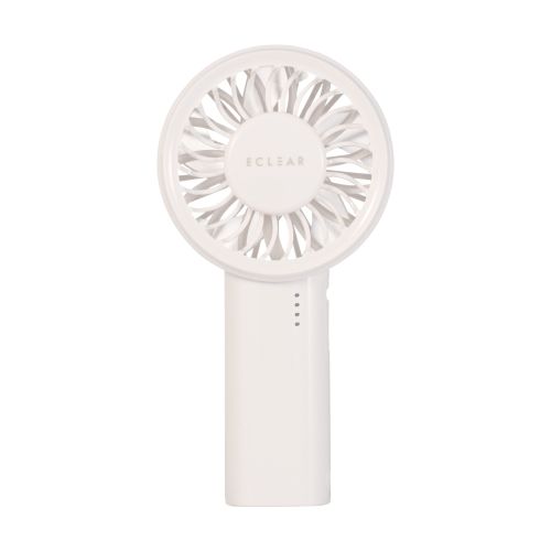 ハンディファン/リチウムイオン電池/5段階調整/コンパクトモデル/ストラップ付/USB Type-C充電/ホワイト