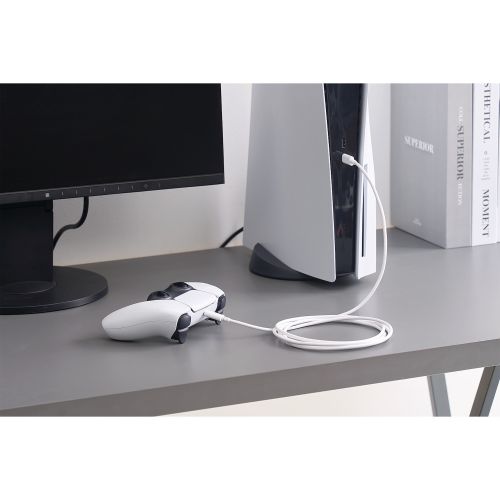 USB2.0ケーブル/PS5対応/C-Cタイプ/ノーマル/2.0m/ホワイト
