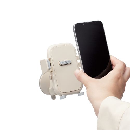 スマホスタンド/キッチン向け/吸盤式/壁付キッチン向け/アイボリー