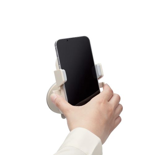 スマホスタンド/キッチン向け/吸盤式/壁付キッチン向け/アイボリー