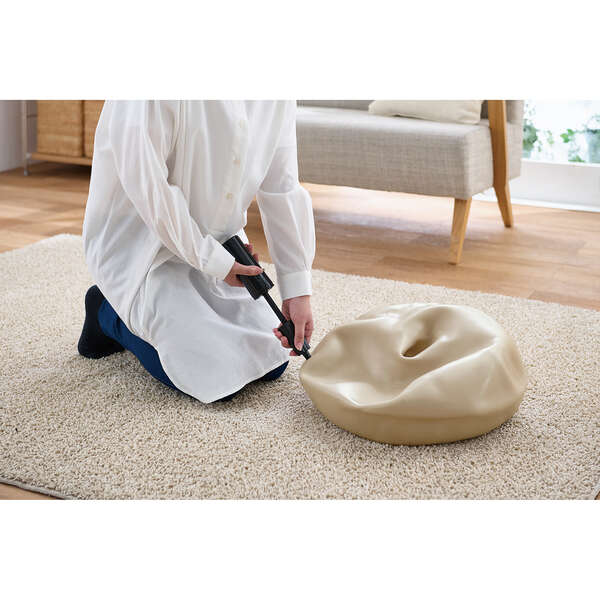 バランスボール/エクリアスポーツ/ドーナツ型/Lサイズ/直径50cm/アイボリー