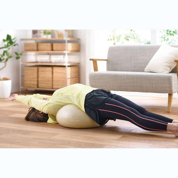 バランスボール/エクリアスポーツ/ドーナツ型/Lサイズ/直径50cm/アイボリー