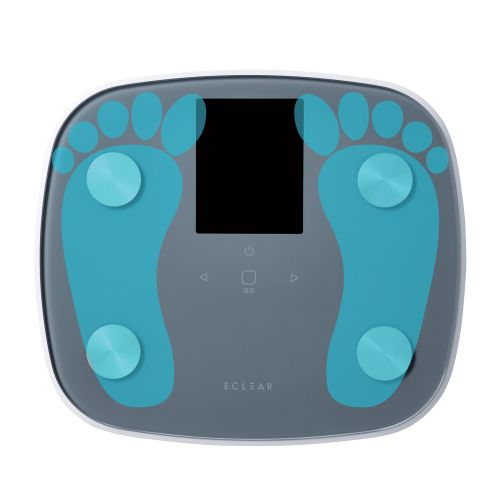 エクリア体組成計/大画面/測定項目一覧表示/8項目測定可能/グレー