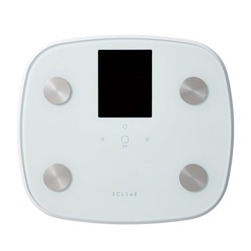 エクリア体組成計/大画面/測定項目一覧表示/8項目測定可能/ホワイト