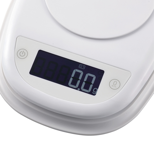 キッチンスケール/最大2kg/最小0.1g表示/ホワイト