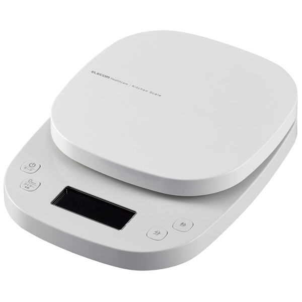 キッチンスケール/タイマー付/最大2kg/最小0.1g表示/ホワイト