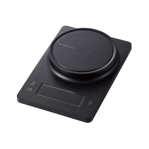 ドリップスケール/コーヒー専用タイマー機能搭載/計量+タイマー計測同時表示/操作・カウント音付/最大2kg/最小0.1g表示/バックライト付/ブラック