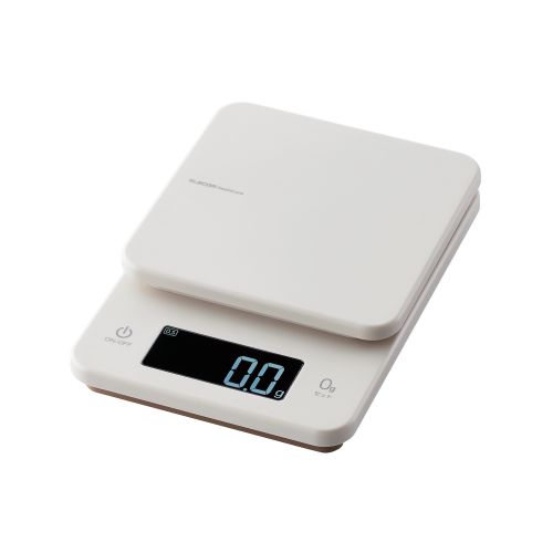 キッチンスケール/計量器/最大3kg/最小0.5g表示/バックライト付/アイボリー