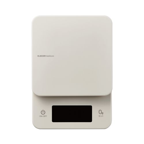 キッチンスケール/計量器/最大3kg/最小0.5g表示/バックライト付/アイボリー