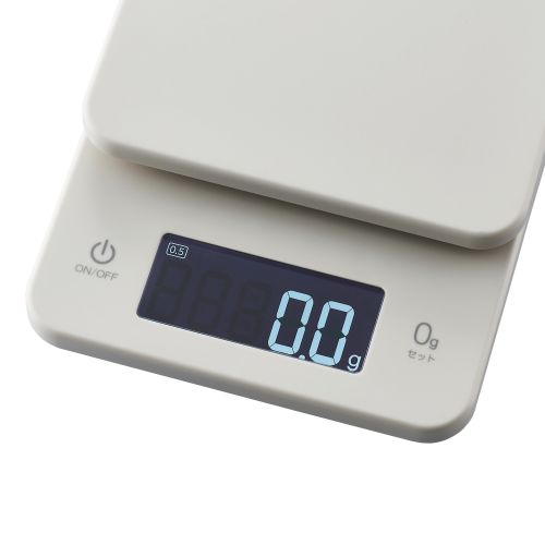 キッチンスケール/計量器/最大3kg/最小0.5g表示/バックライト付/アイボリー