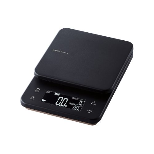 キッチンスケール/計量器/カロリー計測/3種登録(ご飯+炭水化物2種)/最大3kg/最小0.5g表示/バックライト付/ブラック