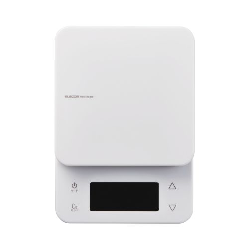 キッチンスケール/計量器/カロリー計測/3種登録(ご飯+炭水化物2種)/最大3kg/最小0.5g表示/バックライト付/ホワイト