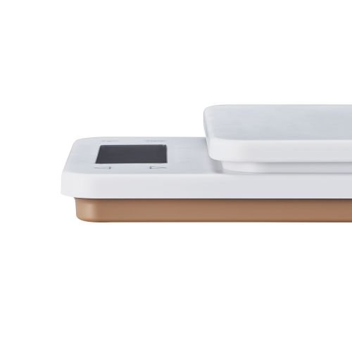 キッチンスケール/計量器/カロリー計測/3種登録(ご飯+炭水化物2種)/最大3kg/最小0.5g表示/バックライト付/ホワイト