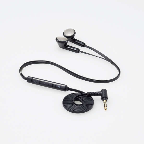インナーイヤー型ヘッドセット/セミオープン/ミュートスイッチ付/両耳/4極φ3.5mm/変換ケーブル付/ブラック