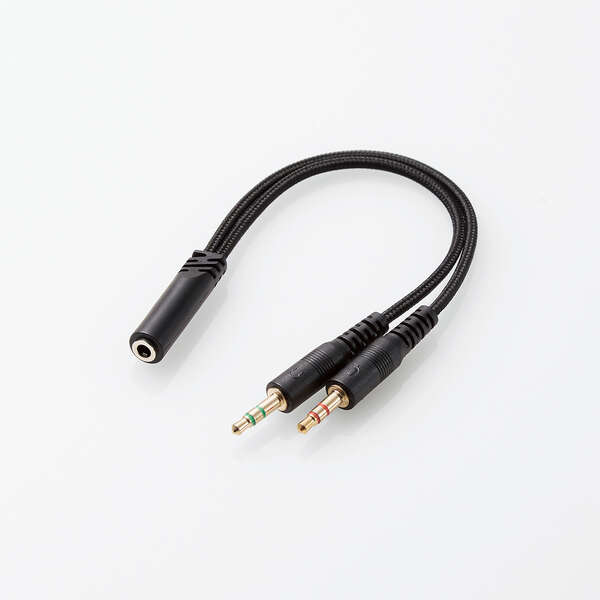 インナーイヤー型ヘッドセット/セミオープン/ミュートスイッチ付/両耳/4極φ3.5mm/変換ケーブル付/ブラック