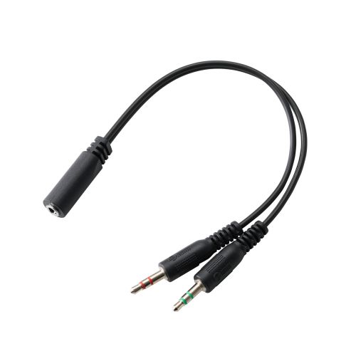 マイクアーム付インナーイヤー型ヘッドセット/両耳/4極/変換ケーブル付/ブラック