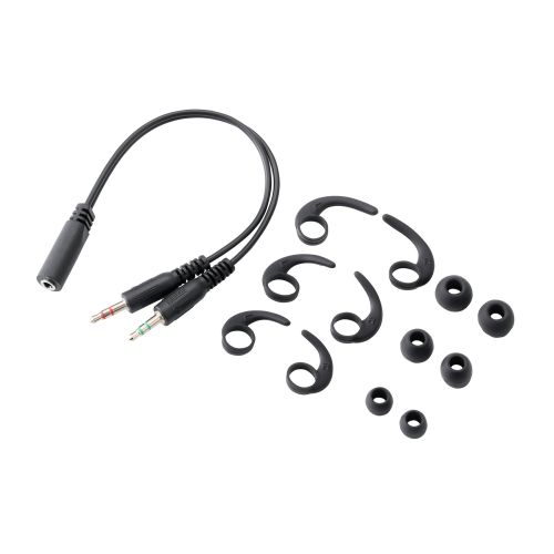 マイクアーム付インナーイヤー型ヘッドセット/両耳/4極/変換ケーブル付/ブラック