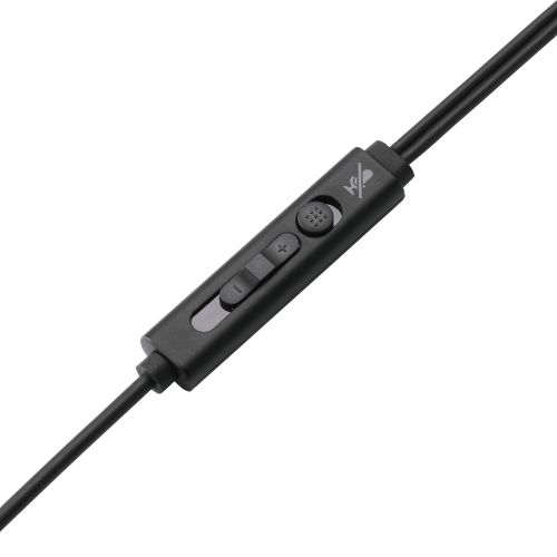 マイクアーム付インナーイヤー型ヘッドセット/両耳/USB/ブラック