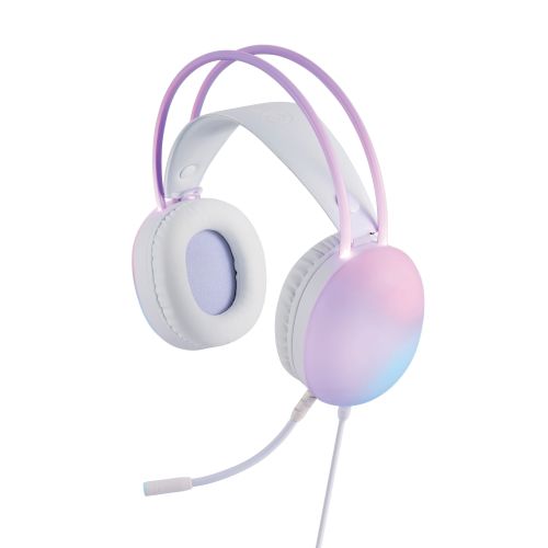 LEDハウジングゲーミングヘッドセット/両耳オーバーヘッド/50mmドライバ/USB-A/ホワイト