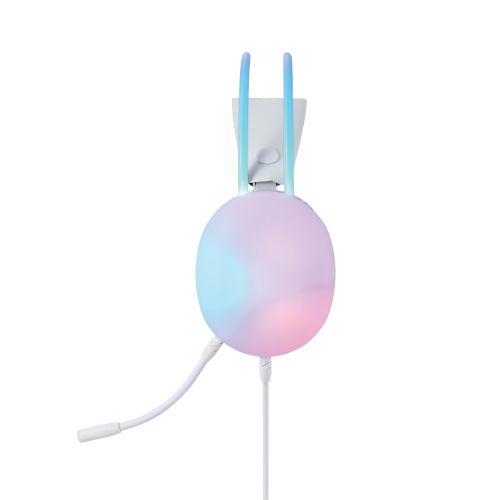 LEDハウジングゲーミングヘッドセット/両耳オーバーヘッド/50mmドライバ/USB-A/ホワイト