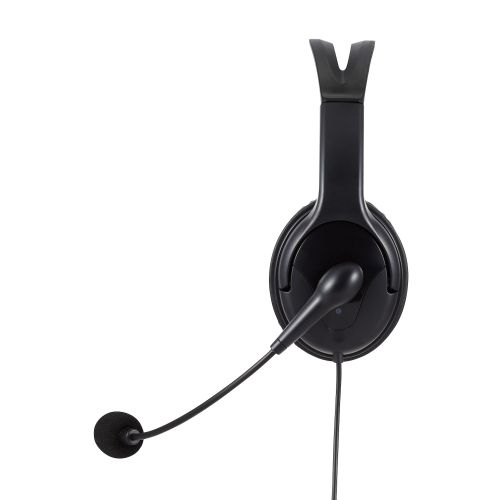 有線ヘッドセット/両耳オーバーヘッド/大型/4極/1.8m/ブラック