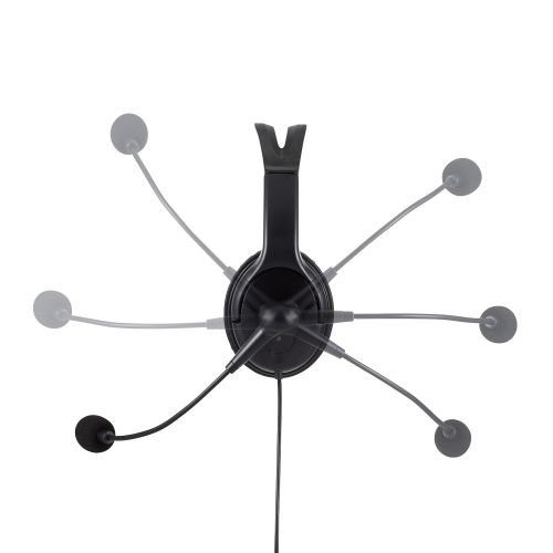 有線ヘッドセット/両耳オーバーヘッド/大型/USB-A/1.8m/ブラック