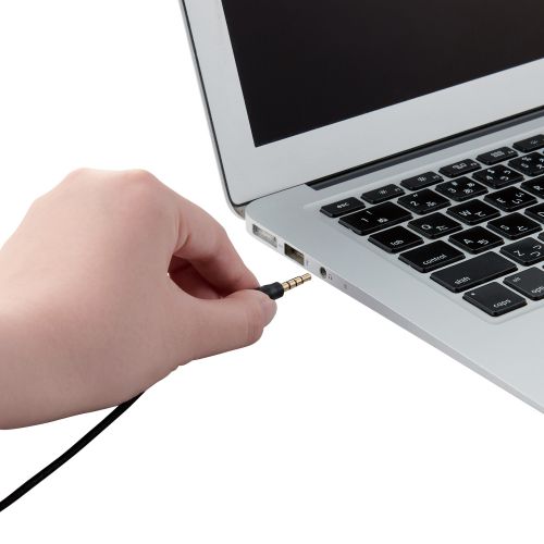 有線ヘッドセット/指向性マイク/ノイズキャンセリング/4極/大型/1.8m/ブラック