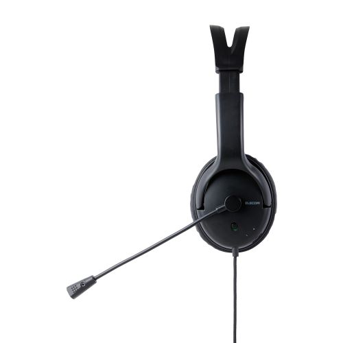 有線ヘッドセット/指向性マイク/ノイズキャンセリング/4極/大型/1.8m/ブラック