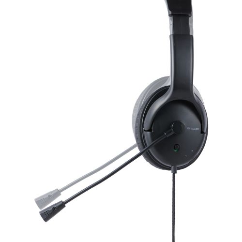有線ヘッドセット/指向性マイク/ノイズキャンセリング/4極/大型/1.8m/ブラック