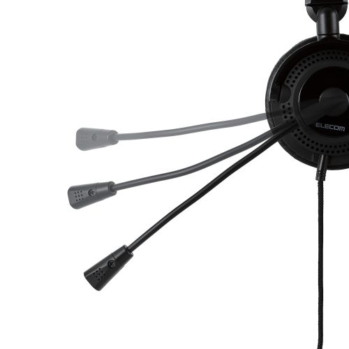 モバイルヘッドセット/両耳オーバーヘッド/単一指向性マイク/約1.2m/40mmドライバー/Type-C端子/USB-A変換アダプター付き/ブラック