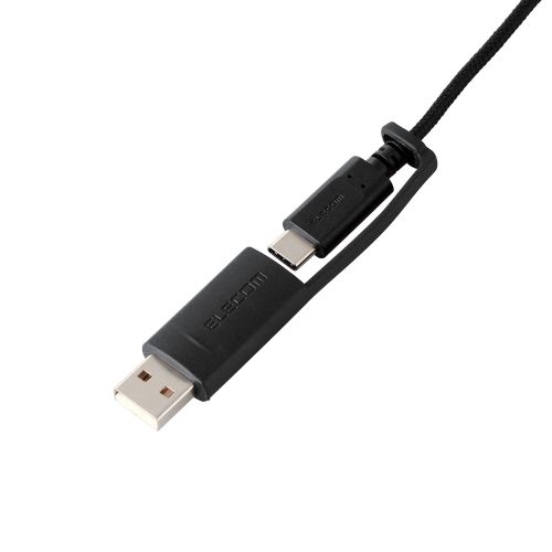 モバイルヘッドセット/両耳オーバーヘッド/単一指向性マイク/約1.2m/30mmドライバー/Type-C端子/USB-A変換アダプター付き/ブラック