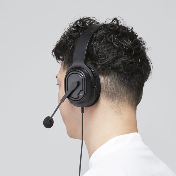 オーバーヘッドタイプヘッドセット/両耳/4極/変換ケーブル付/40mmドライバ/ブラック